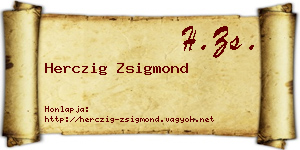 Herczig Zsigmond névjegykártya